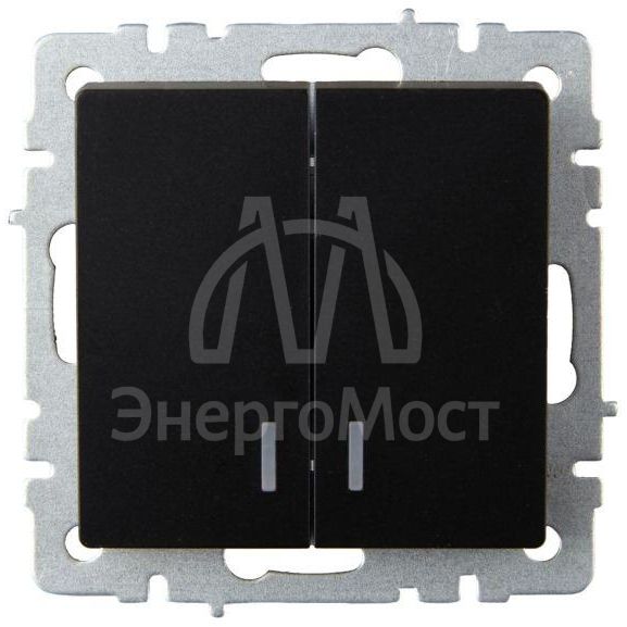 Выключатель 2-кл. СП BRITE ВС10-2-1-БрЧ 10А с инд. черн. IEK BR-V20-1-10-K02