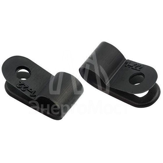 Скоба кабельная под винт 6мм черн. (уп.50шт) Rexant 07-4406-1