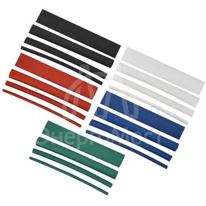 Набор трубок термоусадочных тонкостен. ТТУ 2/1; 4/2; 6/3; 8/4 (З; С; К; Ч) 20х8см разноцвет. IEK UDRS-D2-D8-10-3