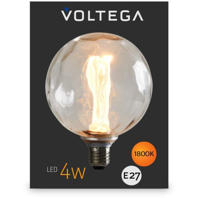 Лампа светодиодная филаментная Loft 271 G125FCE 4Вт 1800К E27 Voltega 8545