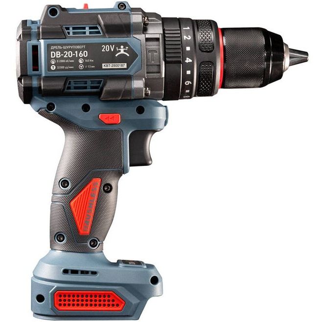 Дрель-шуруповерт ударная DB-20-160 (без АКБ и заряд. устр.) КВТ 104539