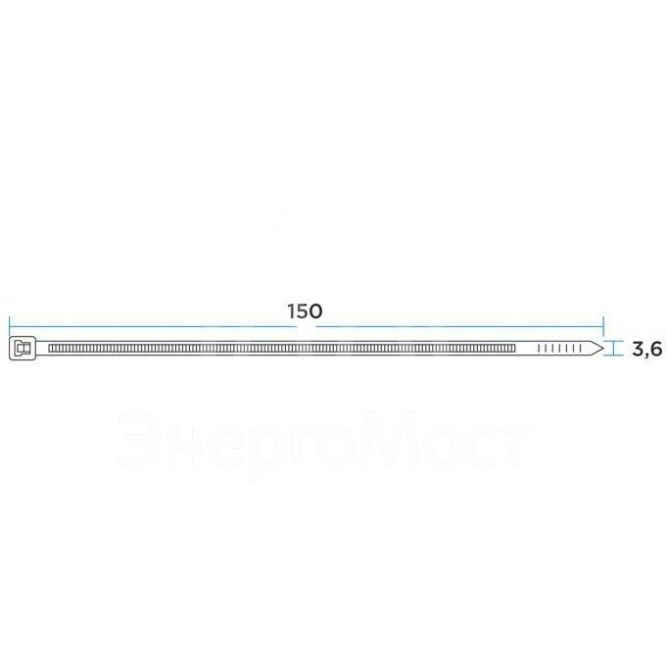 Хомут под винт 3.6х150 нейл. бел. (уп.100шт) REXANT 07-0154