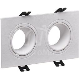 Светильник 4102 встраиваемый 2хMR16 квадрат пласт. бел. IEK LT-UVB0-4102-GU05-2-K01