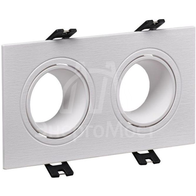 Светильник 4102 встраиваемый 2хMR16 квадрат пласт. бел. IEK LT-UVB0-4102-GU05-2-K01