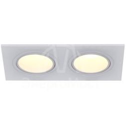 Светильник 4102 встраиваемый 2хMR16 квадрат пласт. бел. IEK LT-UVB0-4102-GU05-2-K01
