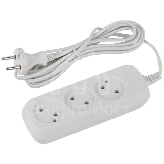 Удлинитель электрический UDL-6-330 Greenline 3 розетки без заземления 3м ШВВП 2х0.75кв.мм Эра Б0065041