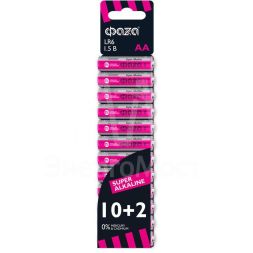 Элемент питания алкалиновый LR6 Super Alkaline SBL-10+2 (уп.12шт) ФАZА 2854582