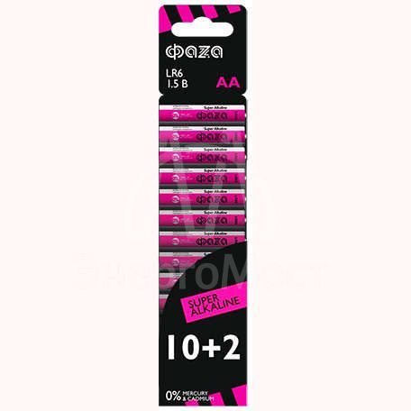 Элемент питания алкалиновый LR6 Super Alkaline SBL-10+2 (уп.12шт) ФАZА 2854582