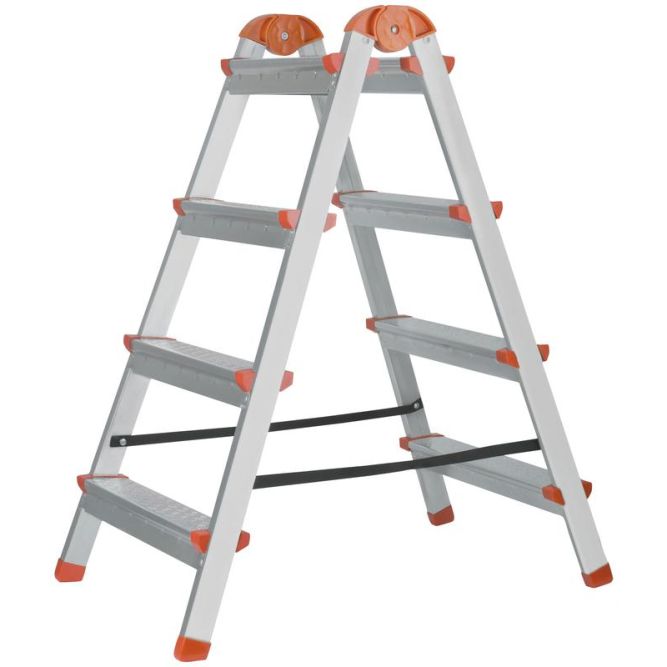 Лестница-стремянка двусторонняя 4 ступ. Н=88.5см 5.3кг стальная КУРС 65393