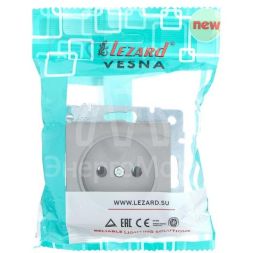 Розетка 1-м СП Vesna без заземл. ПБТ механизм платина LEZARD 742-3588-121B