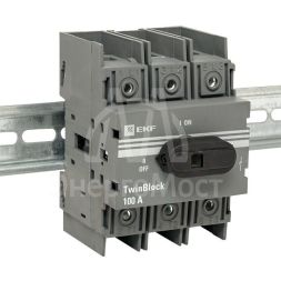 Рубильник 3п 100А с рукояткой управления для прямой установки TwinBlock PROxima EKF tb-100-3p-f