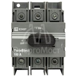 Рубильник 3п 100А с рукояткой управления для прямой установки TwinBlock PROxima EKF tb-100-3p-f