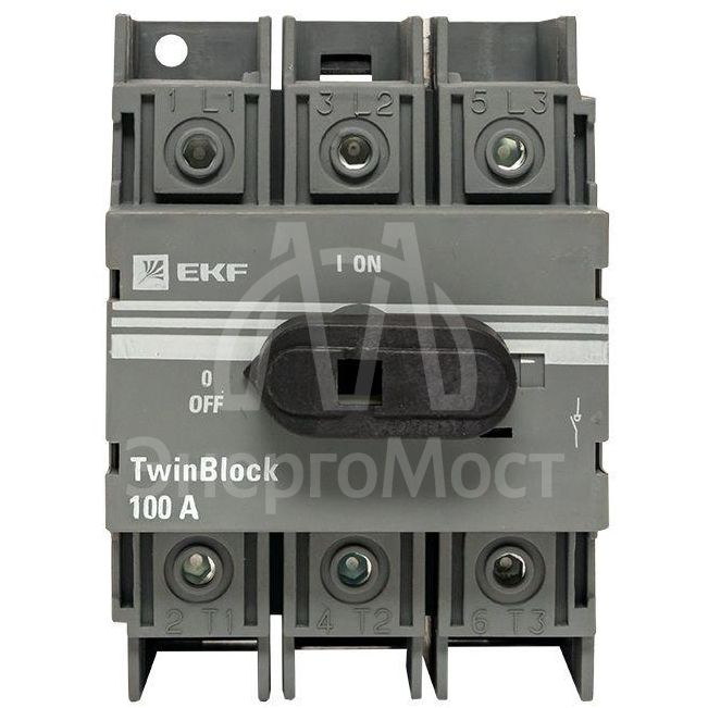 Рубильник 3п 100А с рукояткой управления для прямой установки TwinBlock PROxima EKF tb-100-3p-f