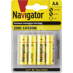 Элемент питания солевой 94 758 NBT-NS-R6-BP4 (блист.4шт) Navigator 94758