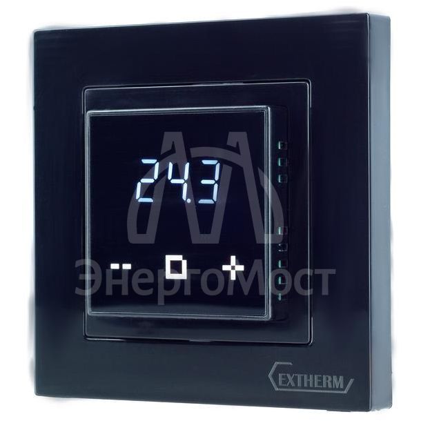 Термостат программируемый ET-44(b) с Wi-Fi 3.6кВт 16А для теплых полов датчик пола; датчик воздуха с возможн. установкой в рамку Legrand Valena и Schneider Unica черн. Extherm ET-44(b)
