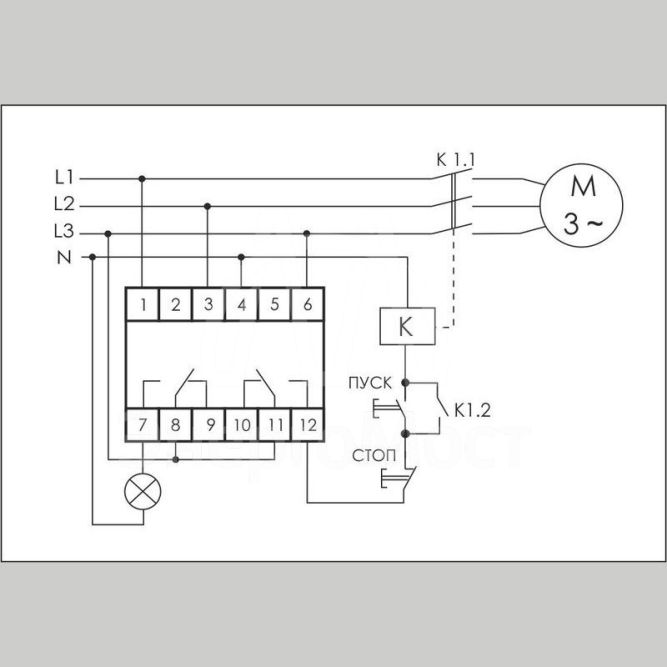 Реле контроля наличия и чередования фаз CKF-318-1 (контроль чередования; слипания фаз; регулировка верх. и нижн. порога напряжения; регулировка задержки отключения; 1 модуль; монтаж на DIN-рейке)(аналог РНПП-311М) F&amp;amp;F EA04.002.007