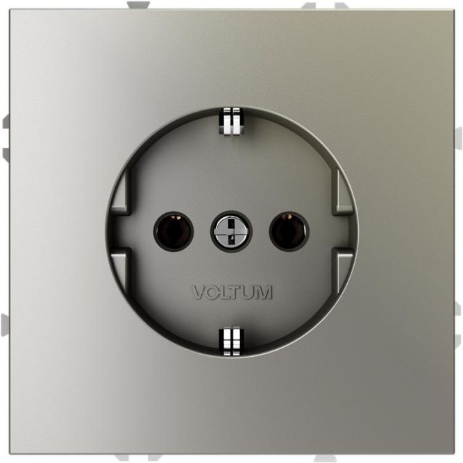 Розетка 1-м СП S70 16А с заземл. механизм шелк Voltum VLS040104