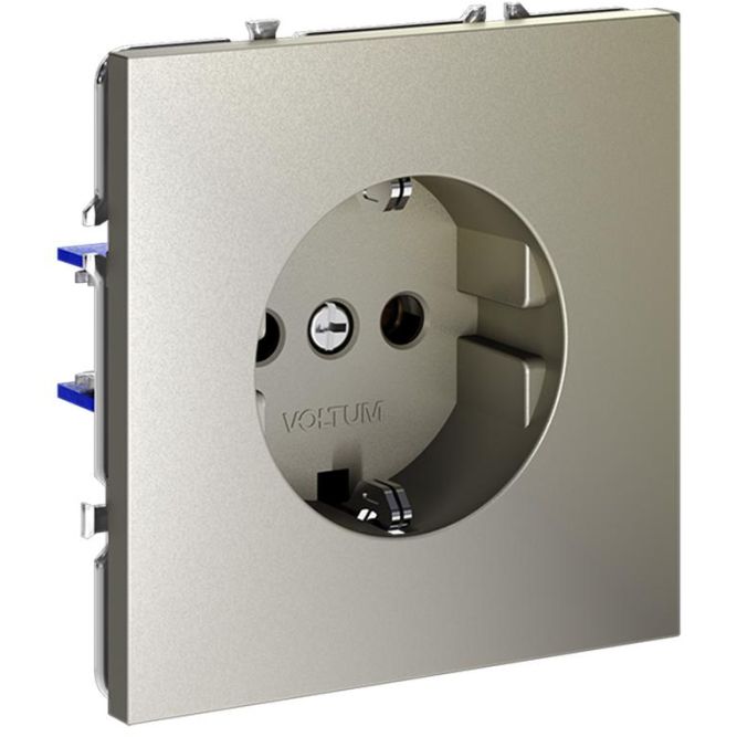Розетка 1-м СП S70 16А с заземл. механизм шелк Voltum VLS040104