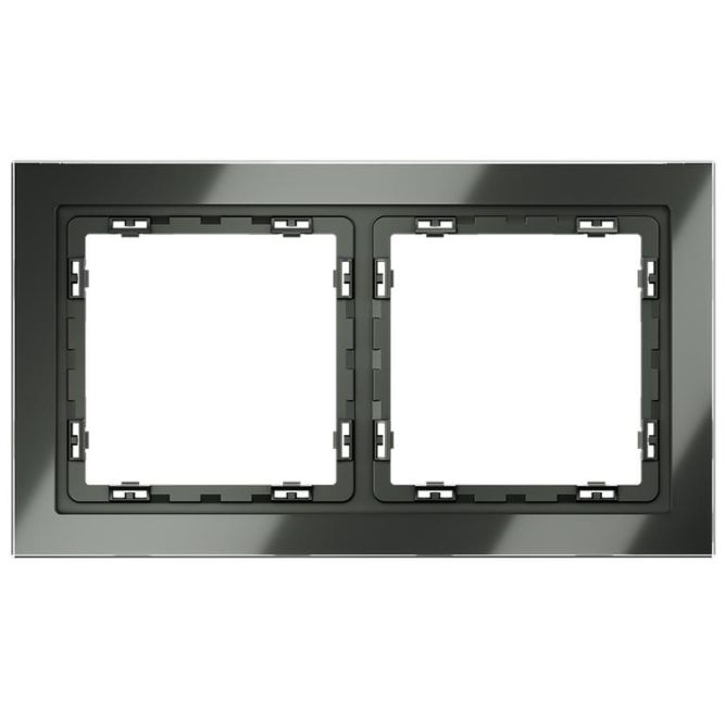 Рамка 2-м S70 стеклян. титан Voltum VLS110206