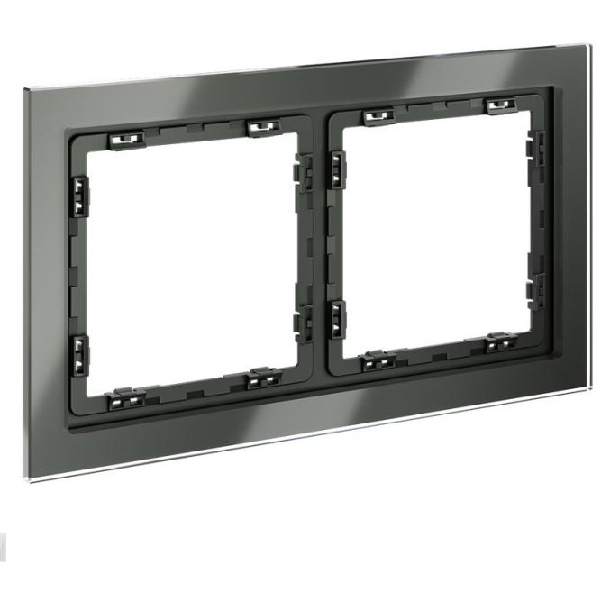 Рамка 2-м S70 стеклян. титан Voltum VLS110206