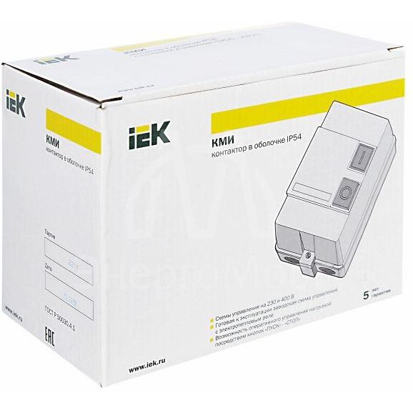 Контактор КМИ-22560 25А 220В/АС3 IP54 IEK KKM26-025-220-00