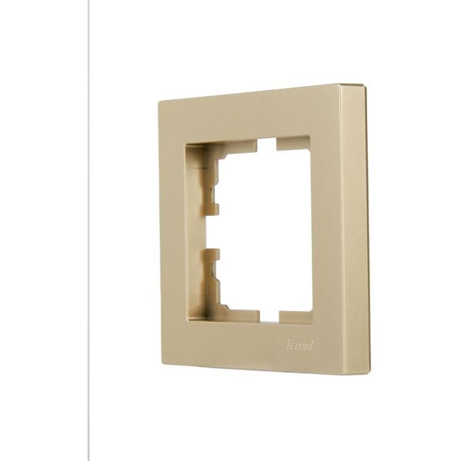 Рамка 1-м VESNA горизонт. без вставки зол. LEZARD 742-3600-146