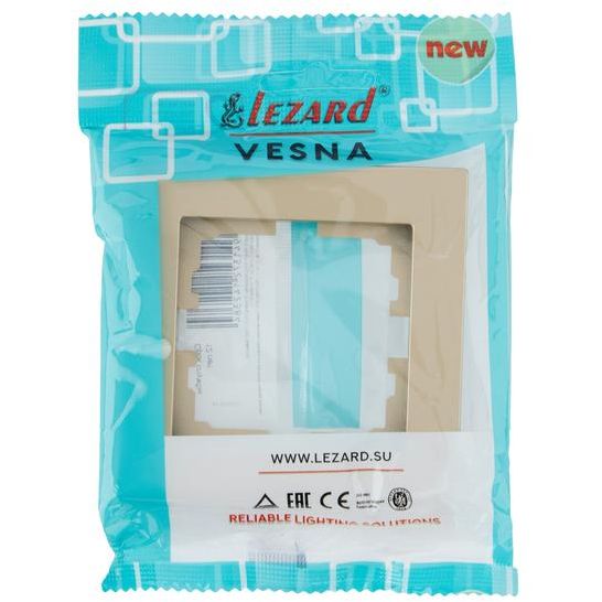 Рамка 1-м VESNA горизонт. без вставки зол. LEZARD 742-3600-146