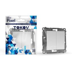 Выключатель 2-кл. СП Pixel 10А IP20 механизм бел. TOKOV ELECTRIC TKE-PX-V2-C01