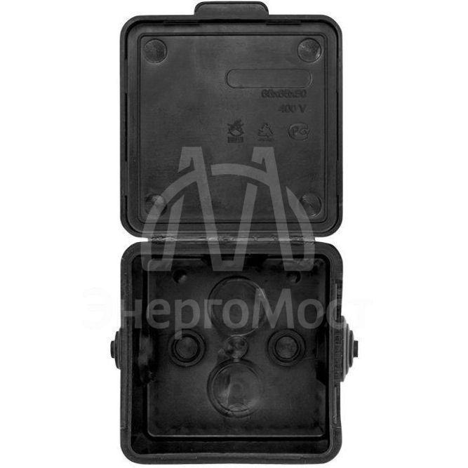 Коробка распаячная КМР-030-036 65х65х50 4 мембранных ввода черн. EKF plc-kmr2-030-036-b
