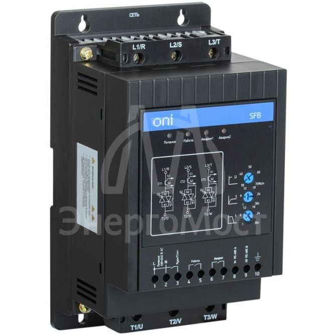 Устройство плавного пуска SFB 3Ф 380В 11кВт 22A Uупр 110-220В Modbus ONI SFB-33-11-A-10