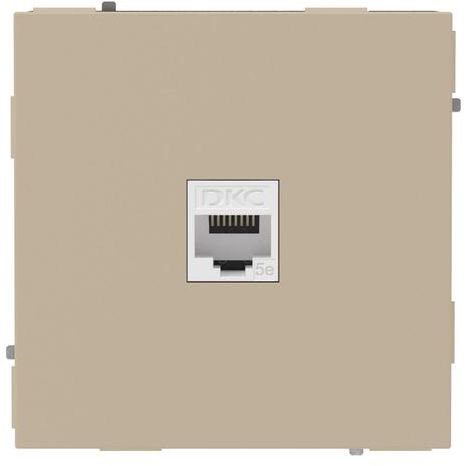 Розетка компьютерная 1-м KANT RJ45 кат.5E без шторки ванильн. марципан DKC 7015663