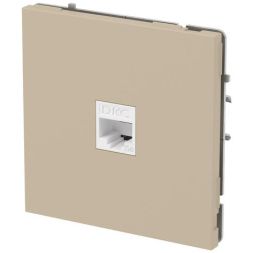 Розетка компьютерная 1-м KANT RJ45 кат.5E без шторки ванильн. марципан DKC 7015663