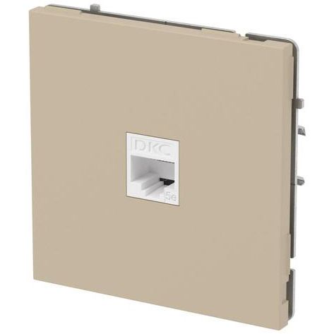 Розетка компьютерная 1-м KANT RJ45 кат.5E без шторки ванильн. марципан DKC 7015663