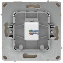 Розетка компьютерная 1-м KANT RJ45 кат.5E без шторки ванильн. марципан DKC 7015663