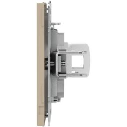 Розетка компьютерная 1-м KANT RJ45 кат.5E без шторки ванильн. марципан DKC 7015663