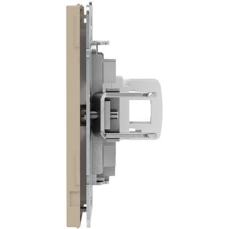 Розетка компьютерная 1-м KANT RJ45 кат.5E без шторки ванильн. марципан DKC 7015663