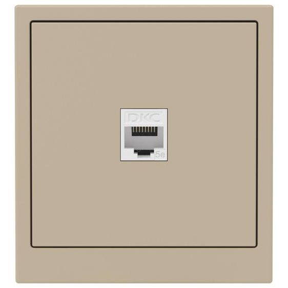 Розетка компьютерная 1-м KANT RJ45 кат.5E без шторки ванильн. марципан DKC 7015663