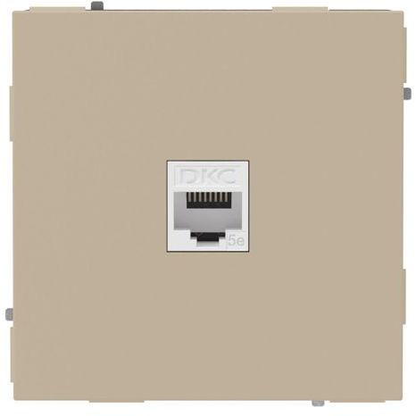 Розетка компьютерная 1-м KANT RJ45 кат.5E без шторки ванильн. марципан DKC 7015663