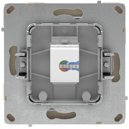 Розетка компьютерная 1-м KANT RJ45 кат.5E без шторки ванильн. марципан DKC 7015663