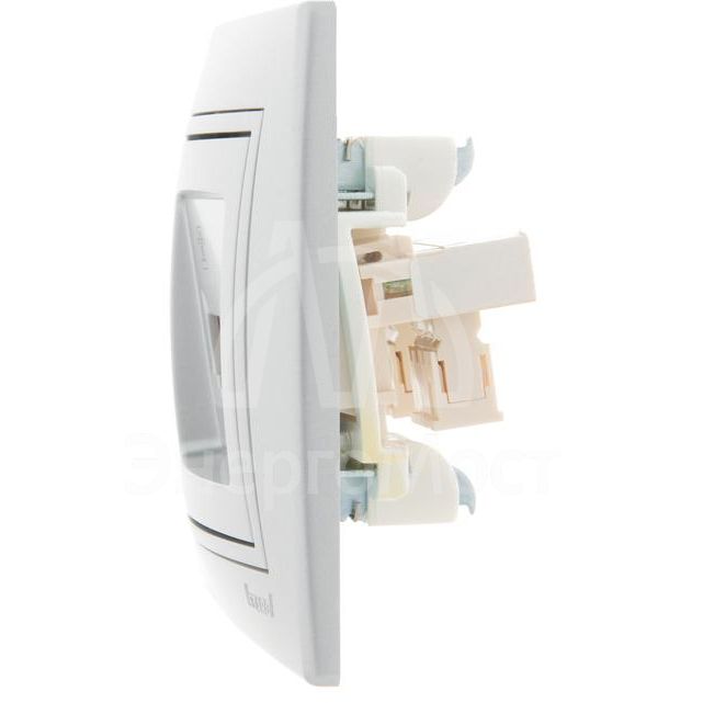 Розетка телефонная 2-м СП Мира RJ11 метал. сер. LEZARD 701-1010-138