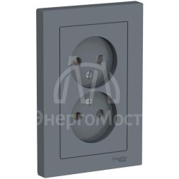 Розетка 2-м AtlasDesign 16А без заземл. в сборе грифель SchE ATN000720