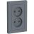Розетка 2-м AtlasDesign 16А без заземл. в сборе грифель SchE ATN000720