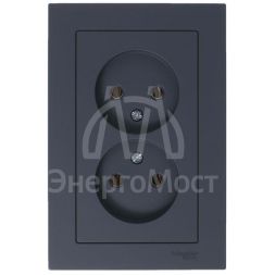 Розетка 2-м AtlasDesign 16А без заземл. в сборе грифель SchE ATN000720