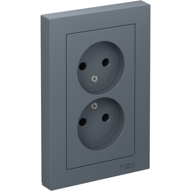 Розетка 2-м AtlasDesign 16А без заземл. в сборе грифель SchE ATN000720
