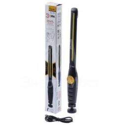 Фонарь аккумуляторный автомобильный Практик AA-701 COB литиевый аккум. 3.2А.ч крюк магнит 40г изгиб корпуса пластик. (кор.) Эра Б0036613