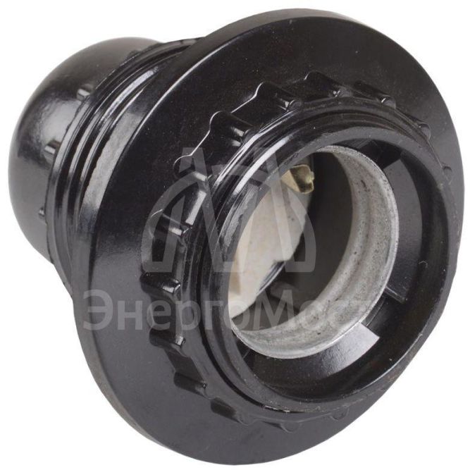 Патрон электрич. E27 Пкб27-04-К11 с кольцом карболит. черн. (инд. упак.) IEK EPK11-04-02-K01