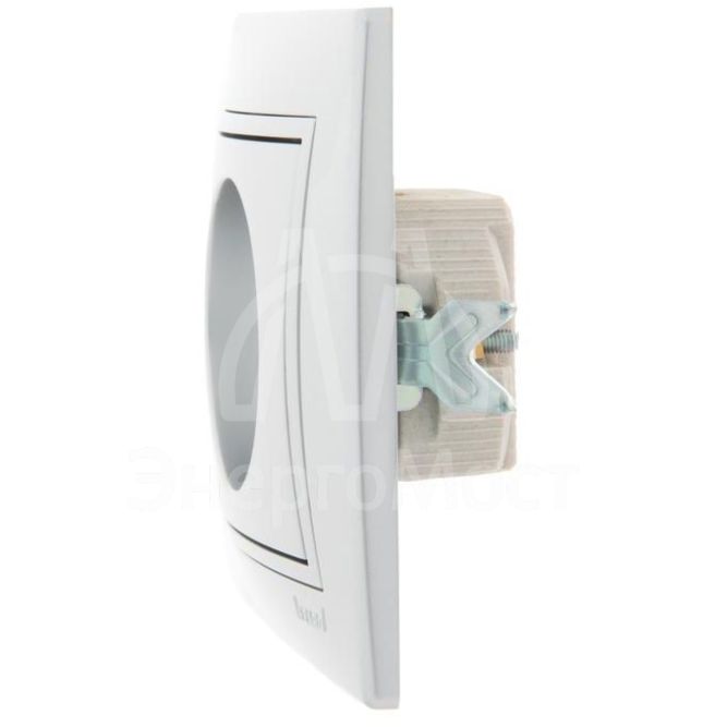 Розетка 1-м СП Мира 16А IP20 без заземл. керам. метал. сер. LEZARD 701-1010-121