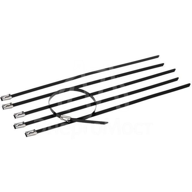 Хомут стальной с полимерным покрытием 152х4.6 (уп.50шт) Rexant 07-0158-5