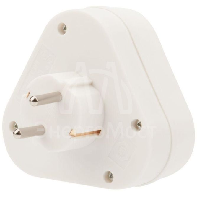 Разветвитель 3-м с заземл. 16А пирамида бел. Rexant 11-1069