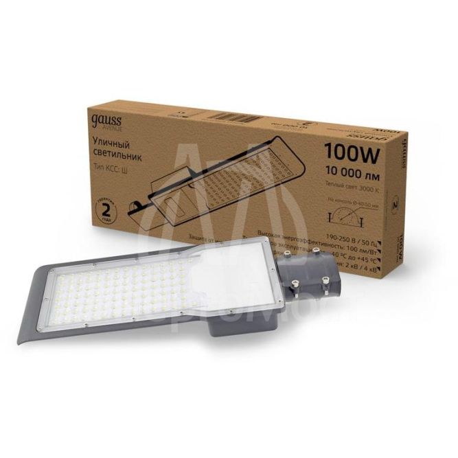 Светильник светодиодный Avenue ДКУ 100Вт 4000К IP65 10000лм 420х160х57 190-250В КСС &amp;quot;Ш&amp;quot; GAUSS 629534200